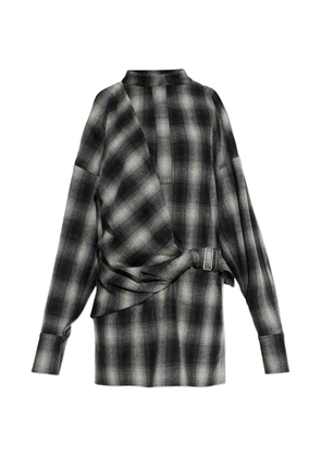 IRO Narissa check cold-shoulder mini dress - Black