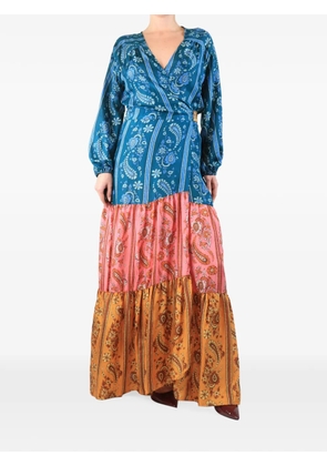 Hannah Artwear paisley-print wrap maxi dress - Blue