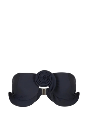 Magda Butrym floral-applique bandeau bikini top - Grey