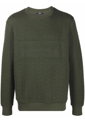 Balmain monogram-motif sweatshirt - Green