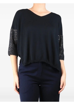 Le Tricot Perugia sequined-sleeve sweater - Black