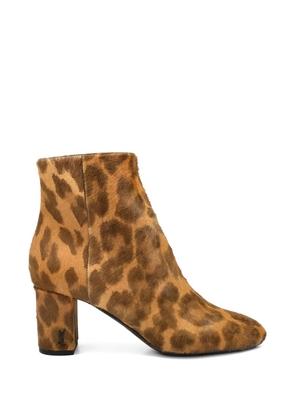 Saint Laurent leopard zipped ankle boots - Neutrals