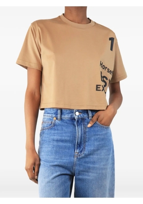Burberry Pre-Owned Horseferry cropped T-shirt - Brown