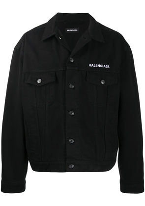 Balenciaga logo denim jacket - Black