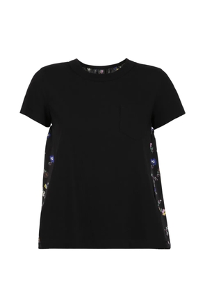 sacai floral-print T-shirt - Black