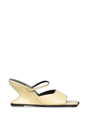Miista ruched sculptural wedge slides - Neutrals