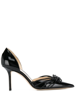 Jimmy Choo Kaitence 85mm bow detail pumps - Black
