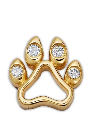 Loquet Dog Paw diamond charm - Gold