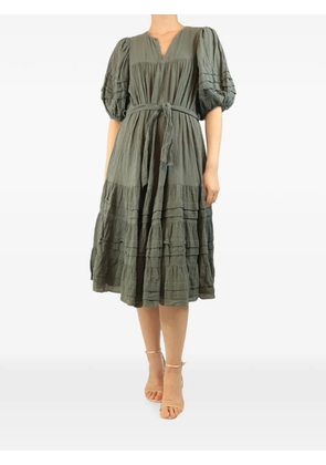 ZIMMERMANN belted tiered midi dress - Green