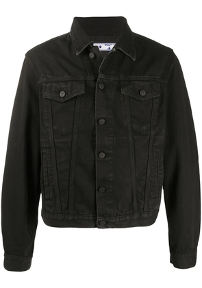 Off-White slim Arrows logo denim jacket - Black