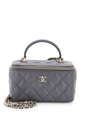 CHANEL Pre-Owned Classic Top Handle Vanity Case with Chain Quilted Lambskin Small crossbody bag - Grey