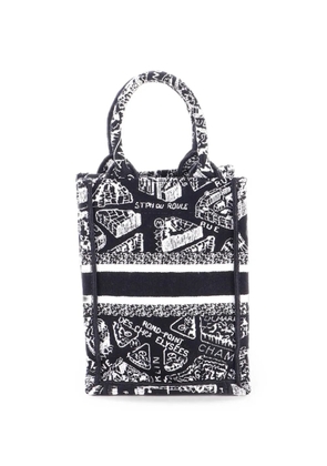 Christian Dior Pre-Owned Book Tote Phone Bag Embroidered Canvas Mini crossbody bag - Black
