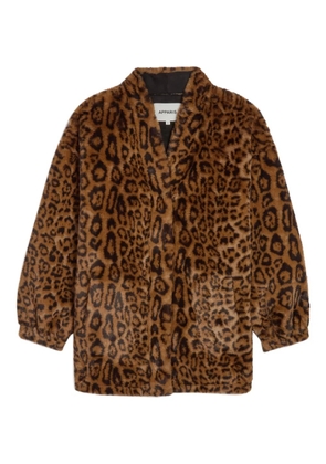 Apparis Jane leopard-print coat - Brown
