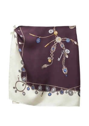 Versace graphic-print wrap skirt - White