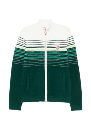 Casablanca striped zip-up cardigan - Green