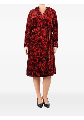 Dries Van Noten Pre-Owned belted floral-print midi dress - Red