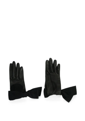 Louis Vuitton Pre-Owned bow-detail silk-ribbon gloves - Black