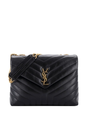 Saint Laurent Pre-Owned Loulou Matelasse Chevron Leather Medium shoulder bag - Black