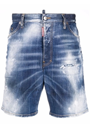 DSQUARED2 distressed-effect denim shorts - Blue