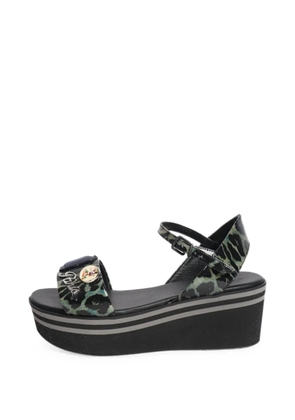 Robert Clergerie bejewelled platform sandals - Green