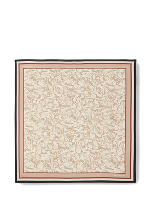 Trussardi greyhound-print silk scarf - Neutrals