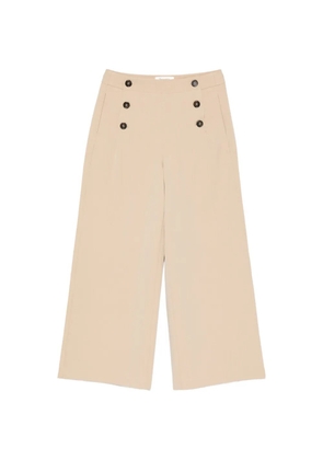 PSOPHIA button-embellished wide-leg trousers - Neutrals