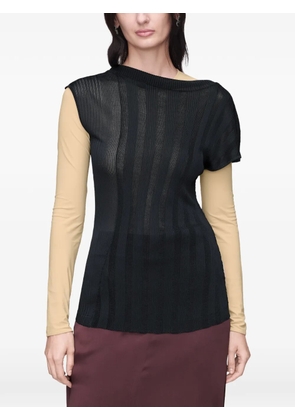 Maison Margiela rib-knit short-sleeve T-shirt - Black