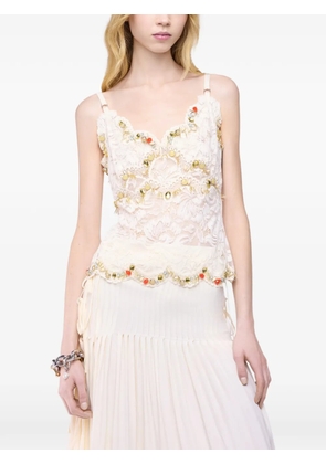 Rabanne lace-embroidered top - Neutrals