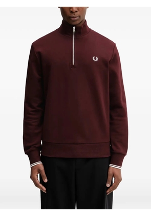Fred Perry half-zip embroidered-logo sweater