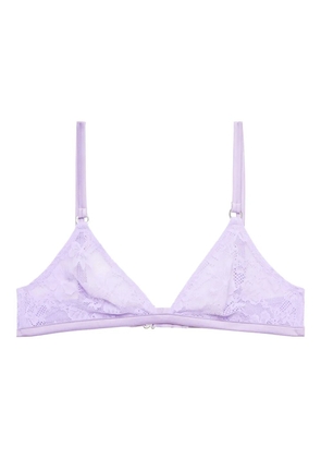 Fleur Du Mal floral-lace triangle bra - Purple