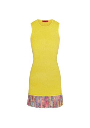 Simon Miller Etta fringe-trim knitted mini dress - Yellow