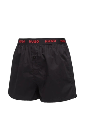 HUGO logo-print woven boxer (set of three) - Black