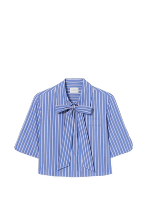 Claudie Pierlot striped tie-neck shirt - Blue