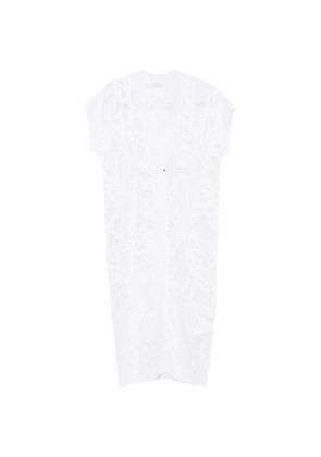 Brunello Cucinelli sequin-embellished open-knit cardigan - White