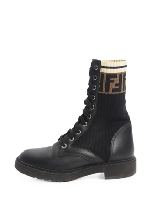 Fendi Pre-Owned FF lace-up ankle boots - Black