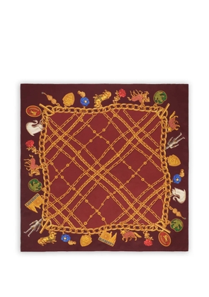 Burberry Check charm silk scarf - Red