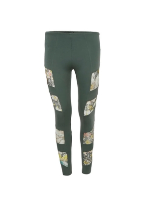 Etro Pre-Owned floral-lace panel leggings - Green