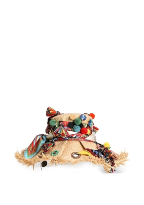 Dolce & Gabbana raffia hat with applications - Neutrals