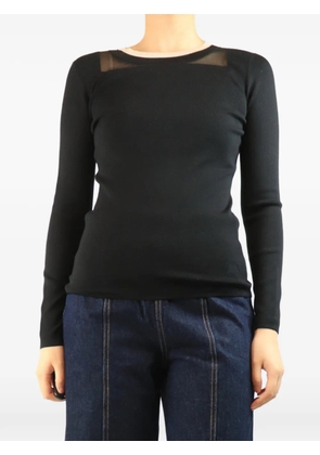 Akris sheer-panel long-sleeve top - Black