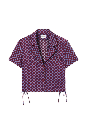 Claudie Pierlot geometric-pattern cropped shirt - Red