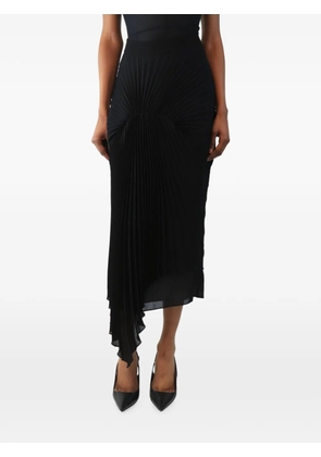 Georgia Hardinge pleated sheer asymmetric skirt - Black