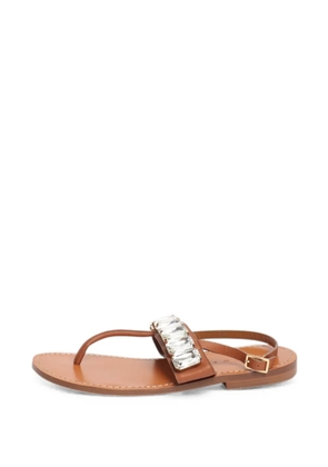 Marni Pre-Owned crystal T-strap sandals - Brown