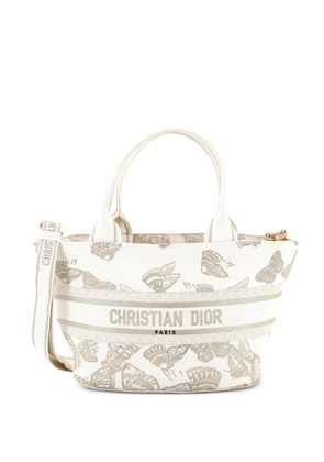 Christian Dior Pre-Owned Panier Chapeau Bag Embroidered Canvas tote bag - White