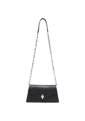Alexander McQueen Skull crocodile-effect shoulder bag - Black