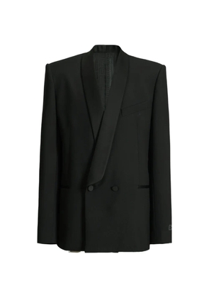 Balmain 2-button jacket in wool and satin - Black