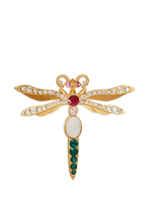 Balmain brass and crystal insect brooch - Gold