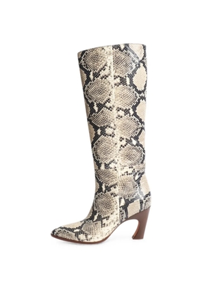 Chloé Vintage snakeskin knee-high boots - Neutrals