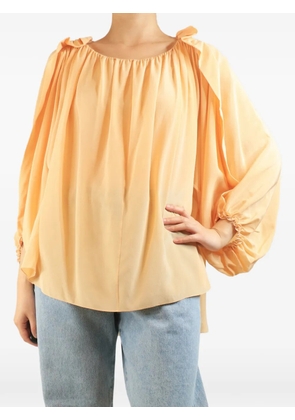 Chloé Vintage ruffle-collar silk blouse - Orange