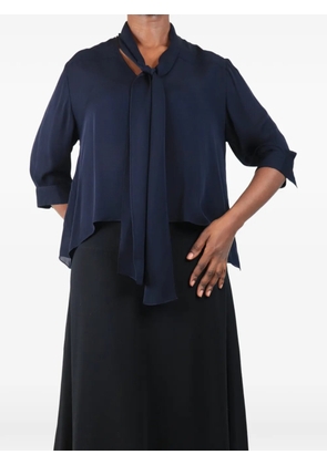 MORGANE LE FAY pussy-bow silk blouse - Blue