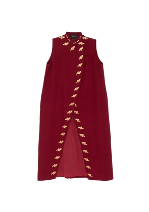 Biyan Gabardine embellished vest coat - Red